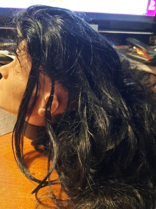 NEW ! Long Hair 27 inch Curly Wig Black main image 7